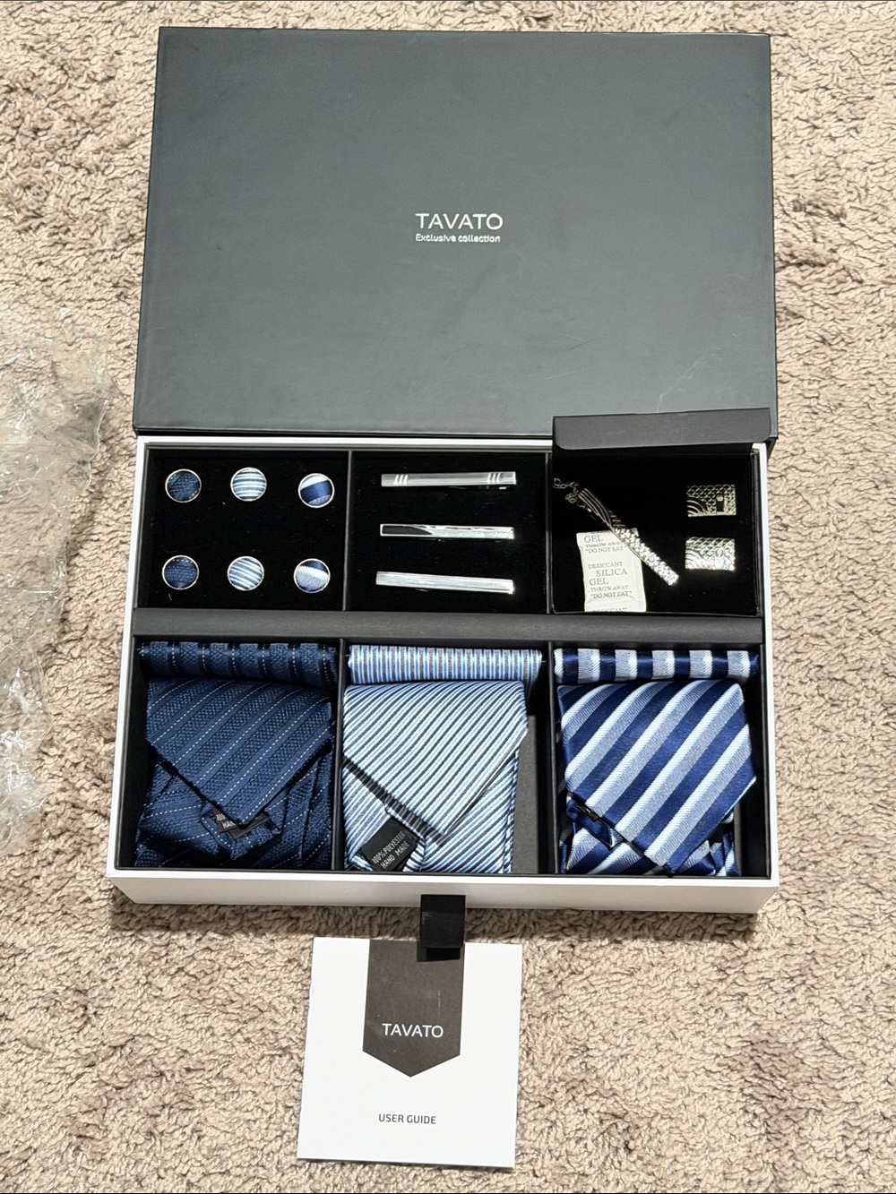 Tavato Men's Blue Tie and Accessory Set - 3-Pack